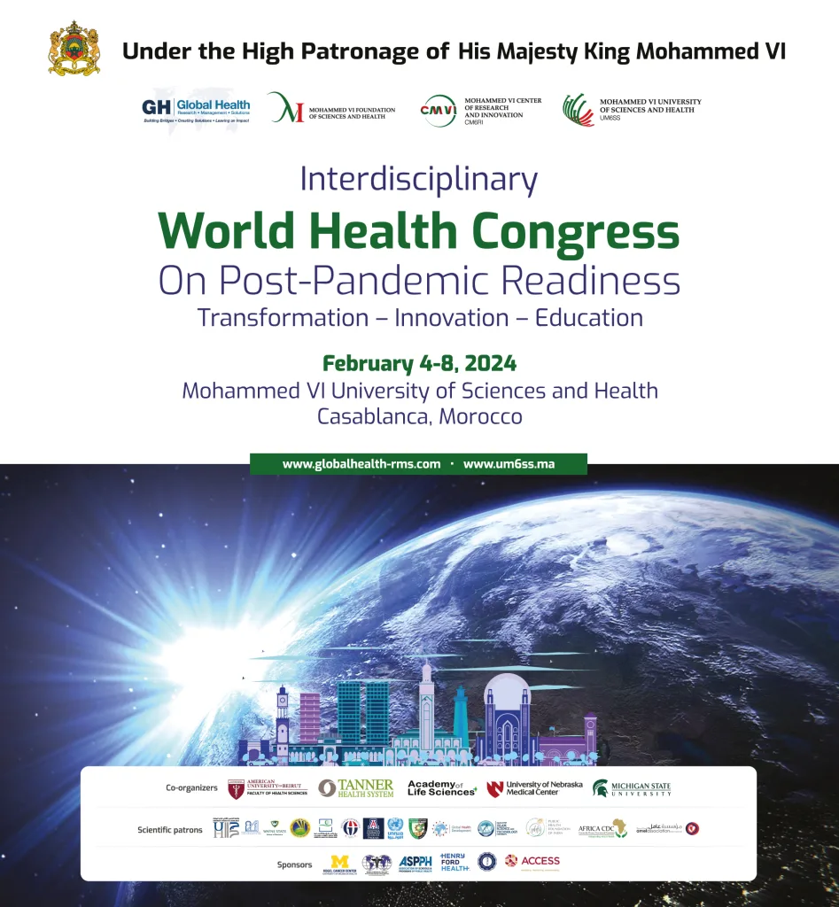 L’UM6SS ACCUEILLE LE CONGRÈS MONDIAL « INTERDISCIPLINARY WORLD HEALTH CONGRESS ON POST-PANDEMIC READINESS : TRANSFORMATION – INNOVATION – EDUCATION